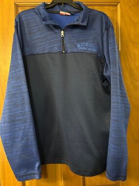 Michigan Quarter-Zip Pullover Sweatshirt - Navy Blue